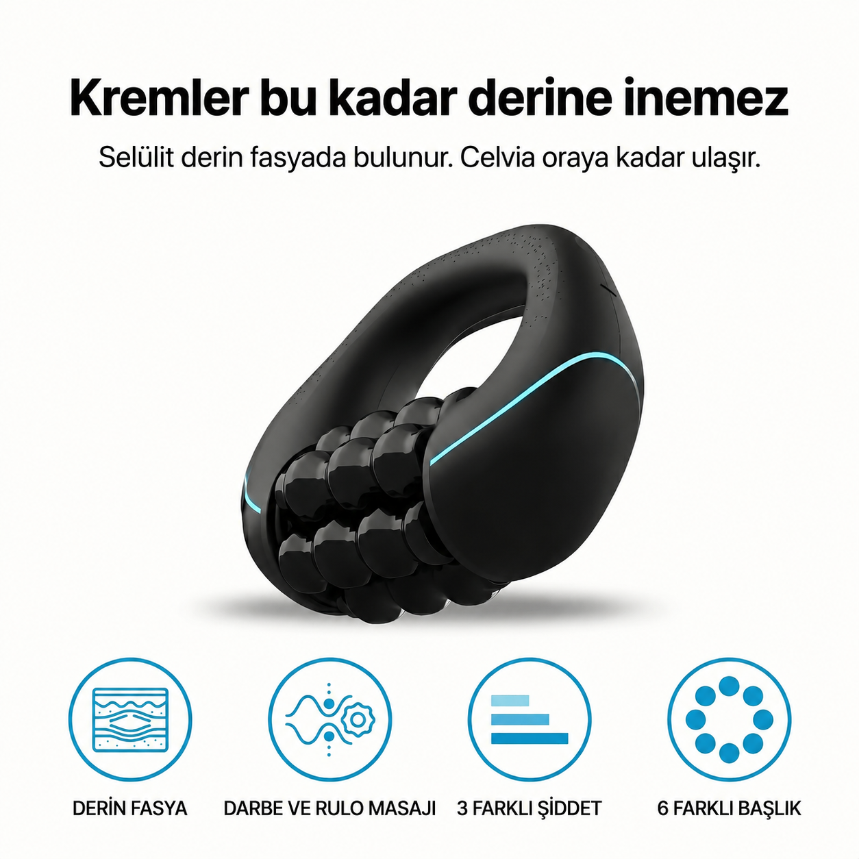CELVIA SculptRoll™ Selülit Masaj Aleti - Pürüzsüz & Sıkı Görünüm